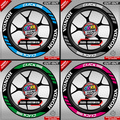 CLICK 150 MAG STICKER SET ( 2 MAGS ) - CUSTOM 016 | VINYL WATERPROOF CUT-OUT DECALS