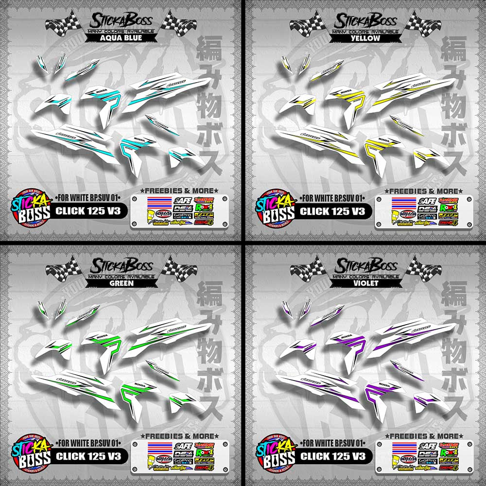 CLICK 125 V3 2023 DECALS ( FOR WHITE BP.SUV 01 )【WITH FREEBIES】