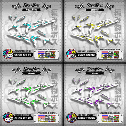 CLICK 125 V3 2023 DECALS ( FOR WHITE BP.SUV 01 )【WITH FREEBIES】