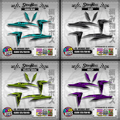 CLICK 125 / 150 V3 DECALS ( EL VERDE JRP )【WITH FREEBIES】
