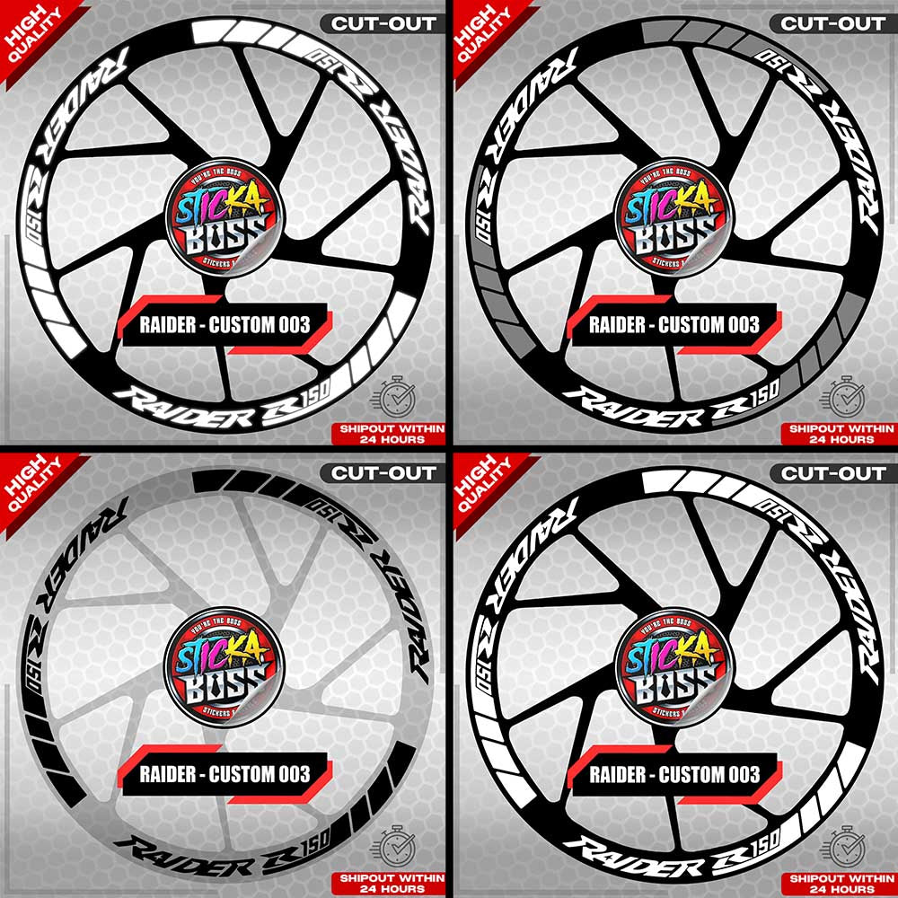 RAIDER R150 MAG STICKER SET ( 2 MAGS ) - CUSTOM 003 | VINYL WATERPROOF CUT-OUT DECALS