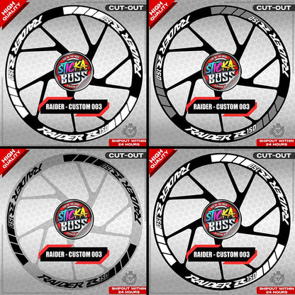 RAIDER R150 MAG STICKER SET ( 2 MAGS ) - CUSTOM 003 | VINYL WATERPROOF CUT-OUT DECALS