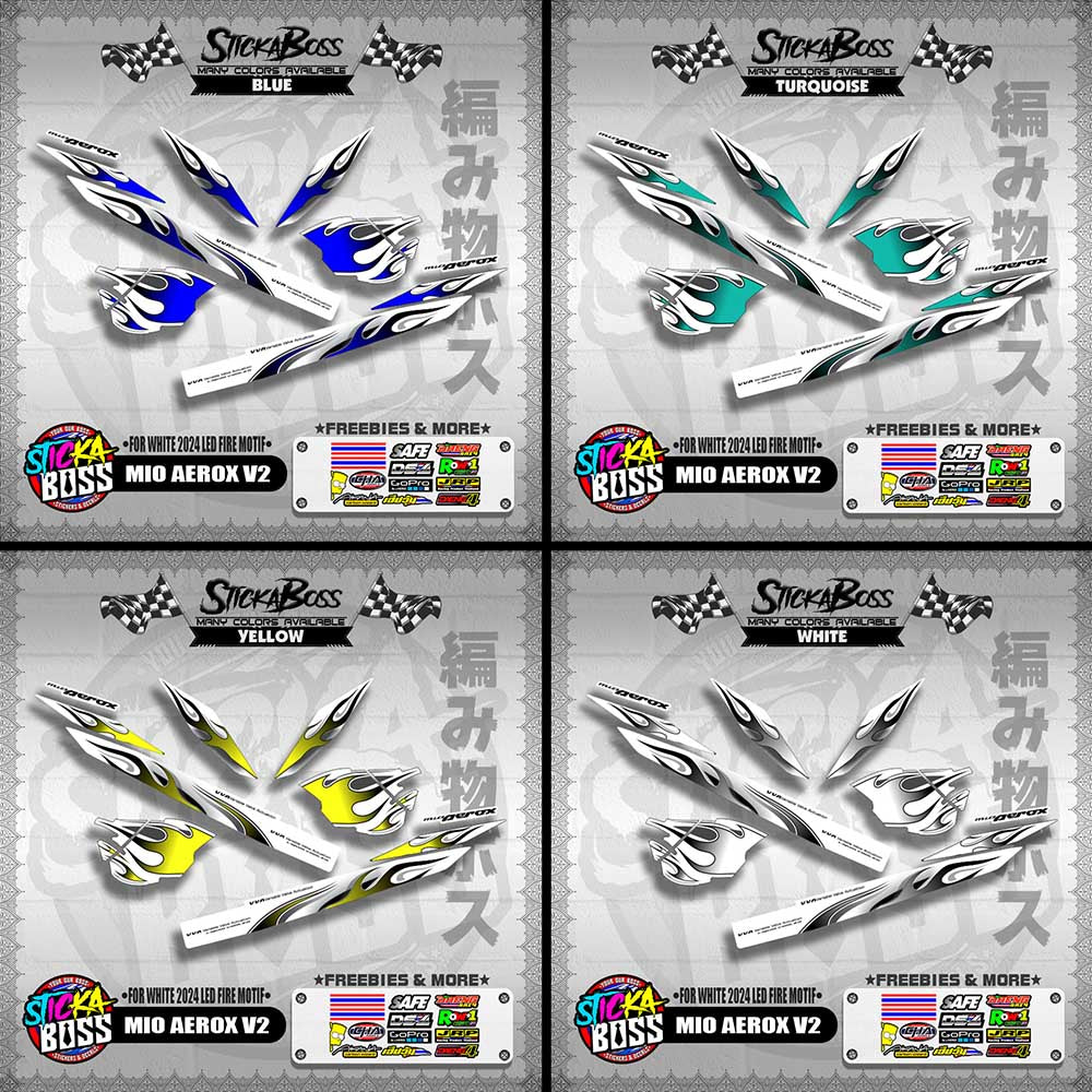 MIO AEROX V2 DECALS ( FOR WHITE 2024 LED FIRE MOTIF )【WITH FREEBIES】