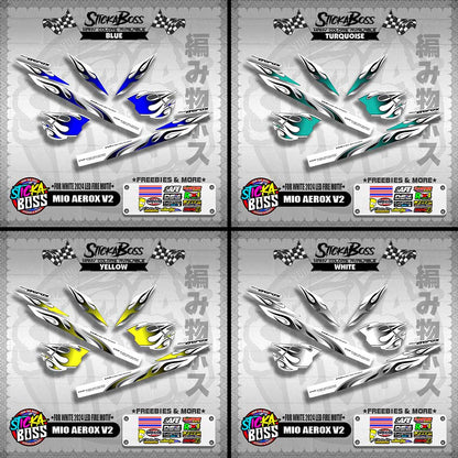 MIO AEROX V2 DECALS ( FOR WHITE 2024 LED FIRE MOTIF )【WITH FREEBIES】