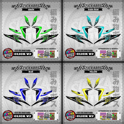 CLICK V2 INDO STICKER DECALS ( 2025 RRS HONEYCOMB )【WITH FREEBIES】