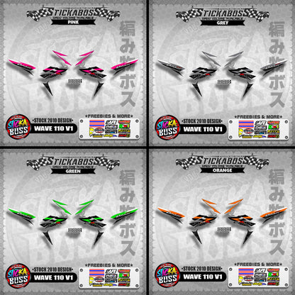 Honda Wave Dash 110r v1 Stock Decals (2010 Design)【WITH FREEBIES】 Rusi Swish Mono