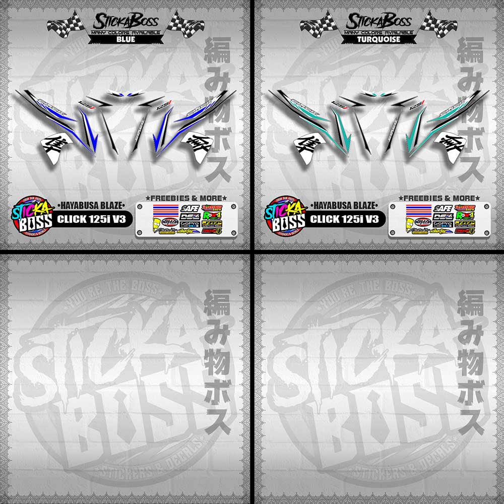 CLICK 125i V3 DECALS ( HAYABUSA BLAZE )【WITH FREEBIES】
