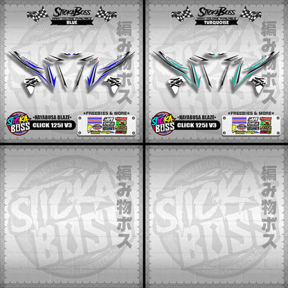 CLICK 125i V3 DECALS ( HAYABUSA BLAZE )【WITH FREEBIES】