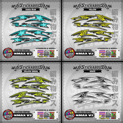 NMAX V2 STICKER DECALS ( 2025 STAR STRIPPING )【WITH FREEBIES】