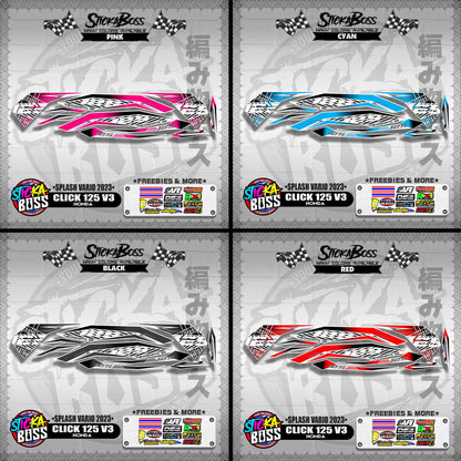 CLICK 125 V3 STOCK DECALS ( SPLASH VARIO 2023 )【WITH FREEBIES】