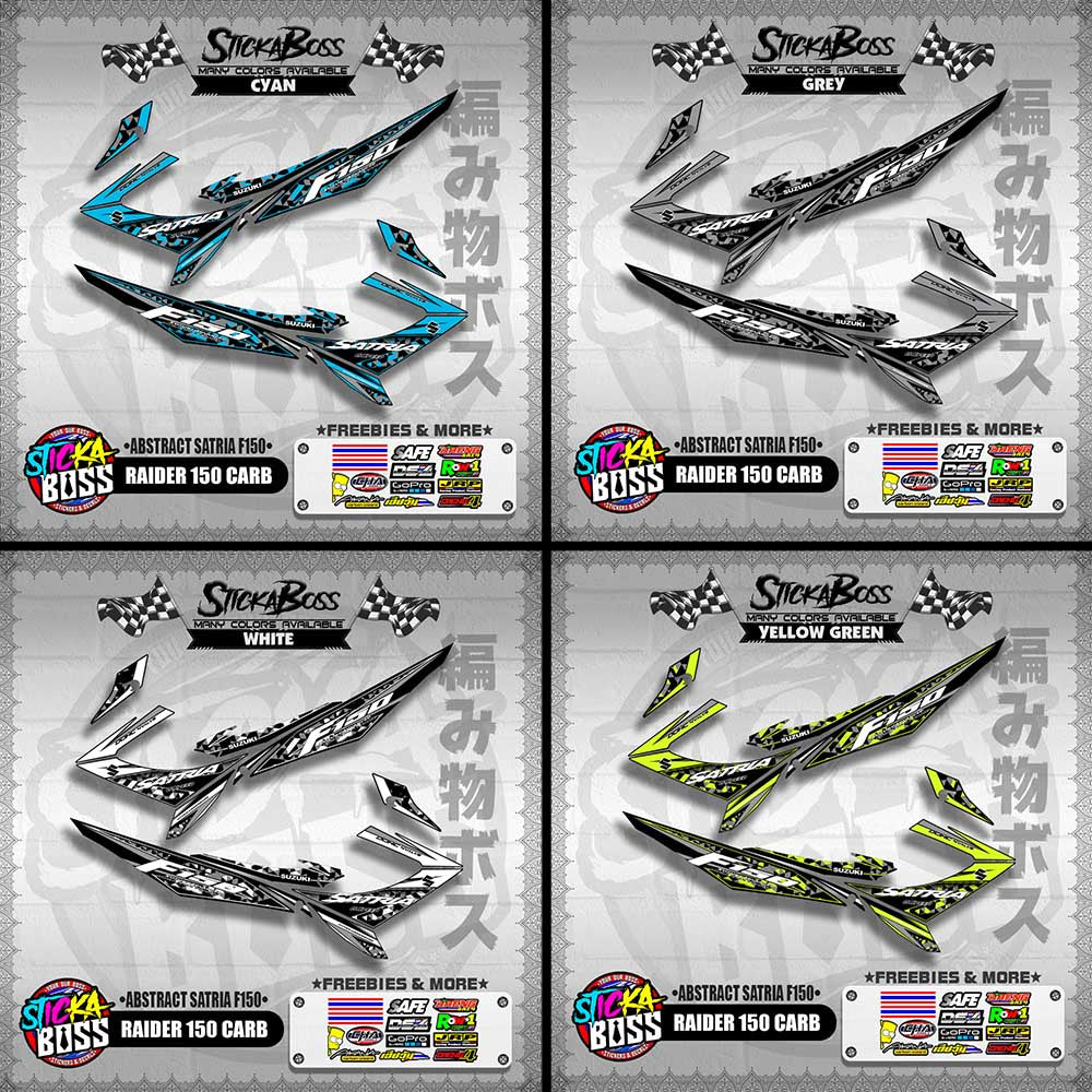 RAIDER 150 CARB DECALS ( ABSTRACT SATRIA F150 ) [ PREMIUM GLOSSY LAMINATED ]【WITH FREEBIES】