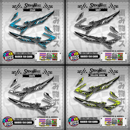 RAIDER 150 CARB DECALS ( ABSTRACT SATRIA F150 ) [ PREMIUM GLOSSY LAMINATED ]【WITH FREEBIES】