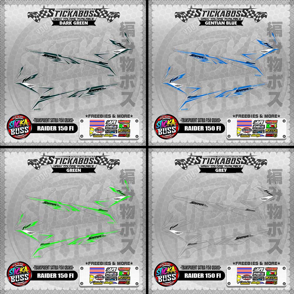 [ PREMIUM UV PRINT ] TRANSPARENT RAIDER 150 FI STICKER DECALS ( SATRIA F150 GARANSI )【WITH FREEBIES】