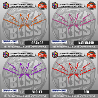 AEROX V2 CUT OUT DECALS ( 002 SHARP STRIPPING ) | VINYL WATERPROOF CUT-OUT STICKER DECALS