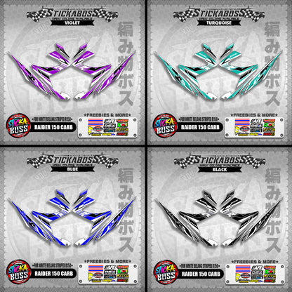 RAIDER 150 CARB STICKER DECALS ( FOR WHITE BELANG STRIPED R150 )【WITH FREEBIES】