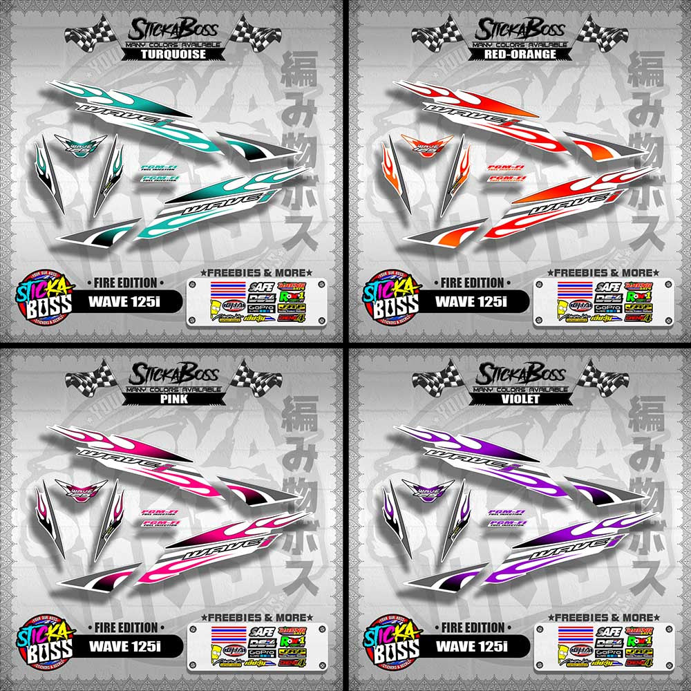 WAVE 125i DECALS ( FIRE EDITION )【WITH FREEBIES】