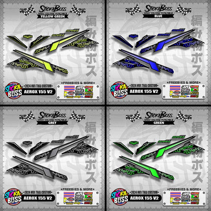 AEROX 155 V2 DECALS ( 2024 NVX THAI CUSTOM )【WITH FREEBIES】