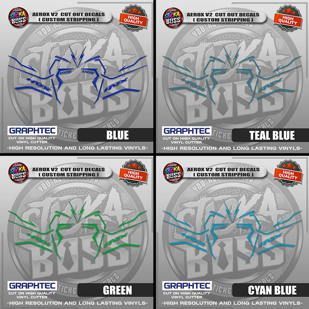 AEROX V2 CUT OUT DECALS ( CUSTOM STRIPPING ) | VINYL WATERPROOF CUT-OUT STICKER DECALS