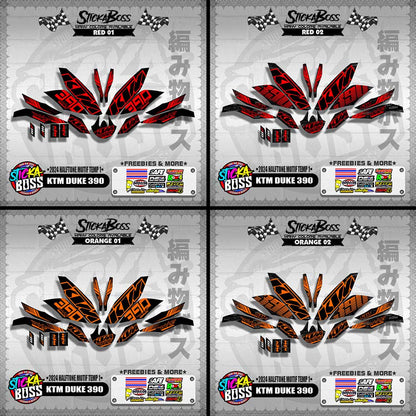 KTM DUKE 390 STICKER DECALS ( 2024 HALFTONE MOTIF TEMP 1 )【WITH FREEBIES】