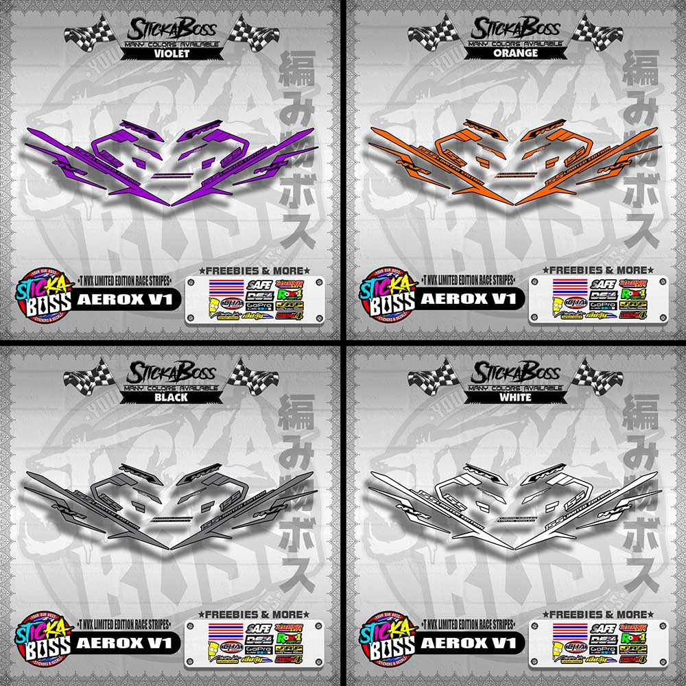 AEROX V1 DECALS ( NVX LIMITED EDITION RACE STRIPES )【WITH FREEBIES】