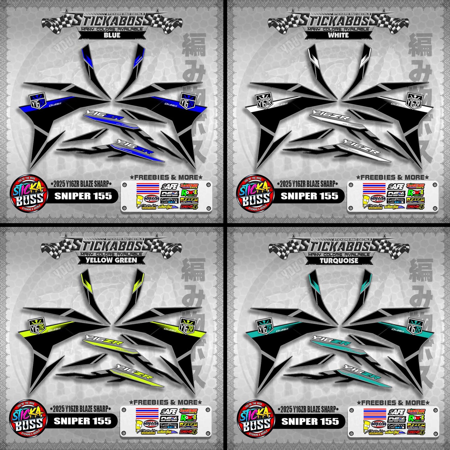 SNIPER 155 STICKER DECALS ( 2025 Y16ZR BLAZE SHARP )【WITH FREEBIES】
