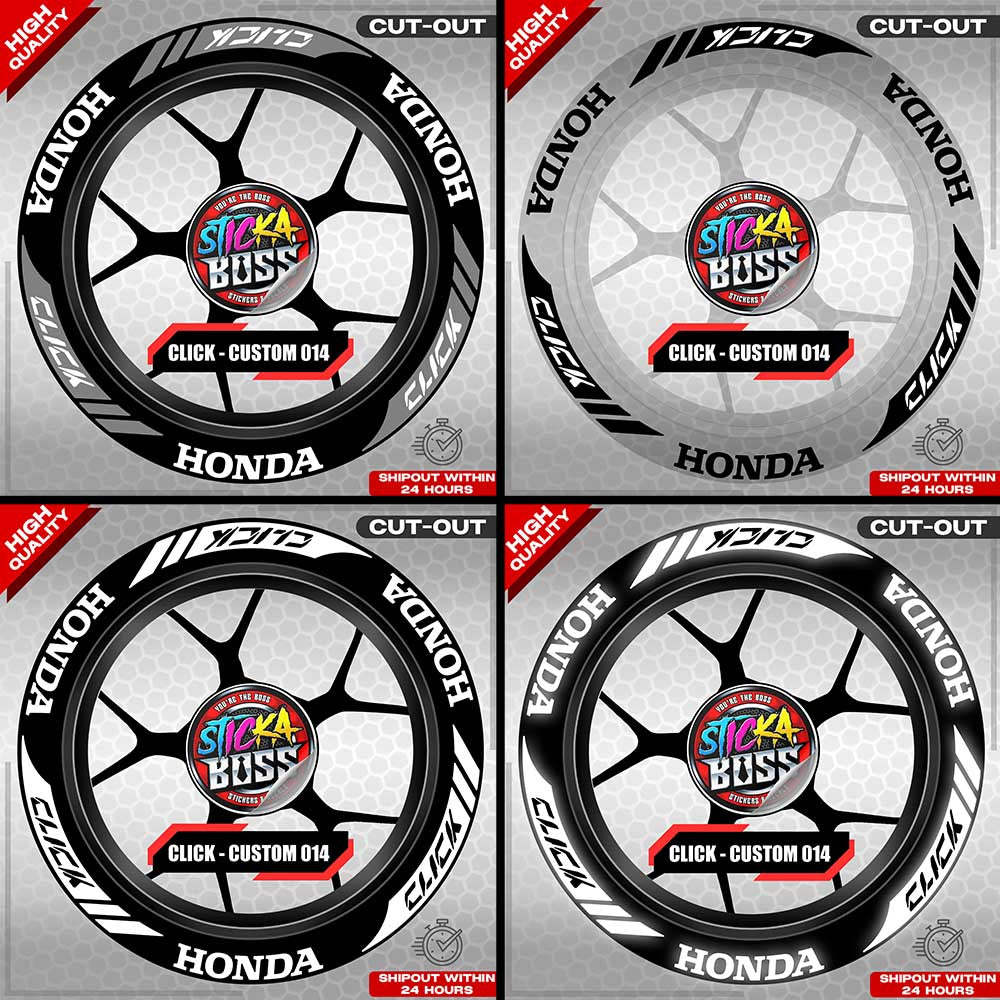 CLICK 125 / 150 / 160 MAG STICKER SET  ( 2 MAGS ) - CUSTOM 014 | VINYL WATERPROOF CUT-OUT DECALS