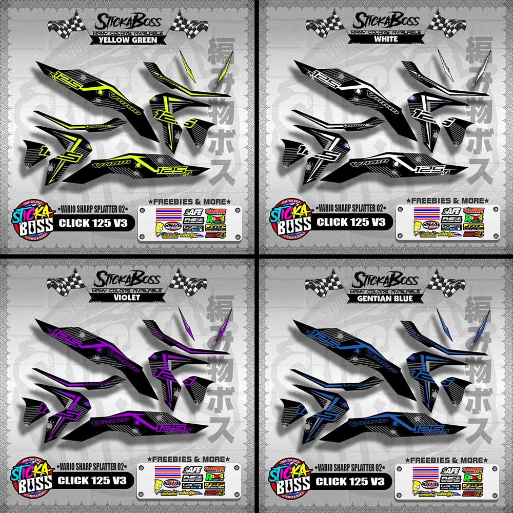 CLICK 125 V3 DECALS ( VARIO SHARP SPLATTER 02 )【WITH FREEBIES】