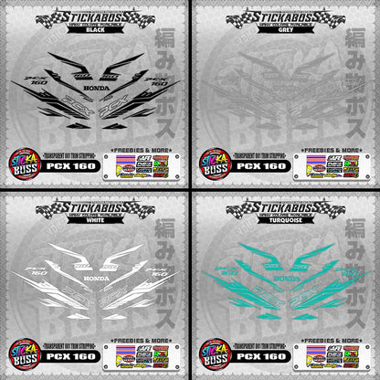 【PREMIUM UV PRINT】TRANSPARENT PCX 160 STICKER DECALS ( 001 TRIM STRIPPING )【WITH FREEBIES】