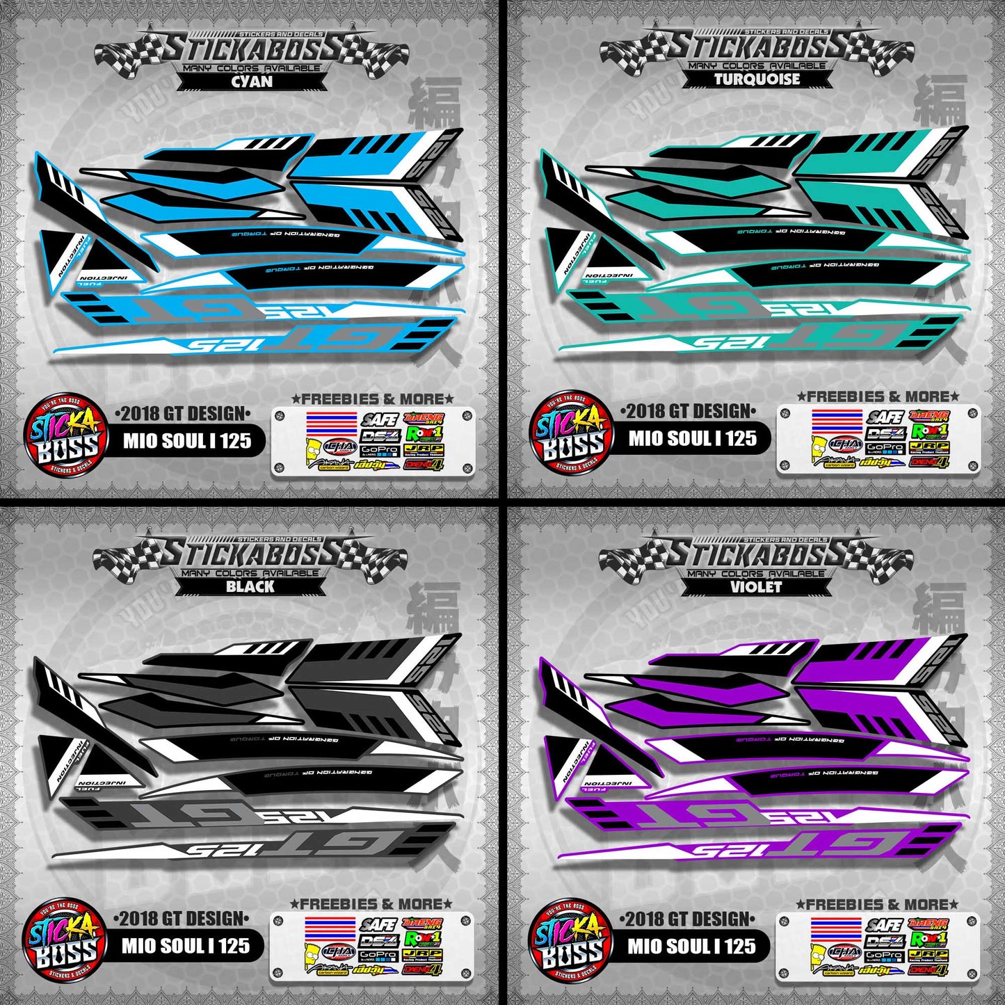 MIO SOUL i 125 DECALS ( 2018 GT DESIGN ) 【WITH FREEBIES】