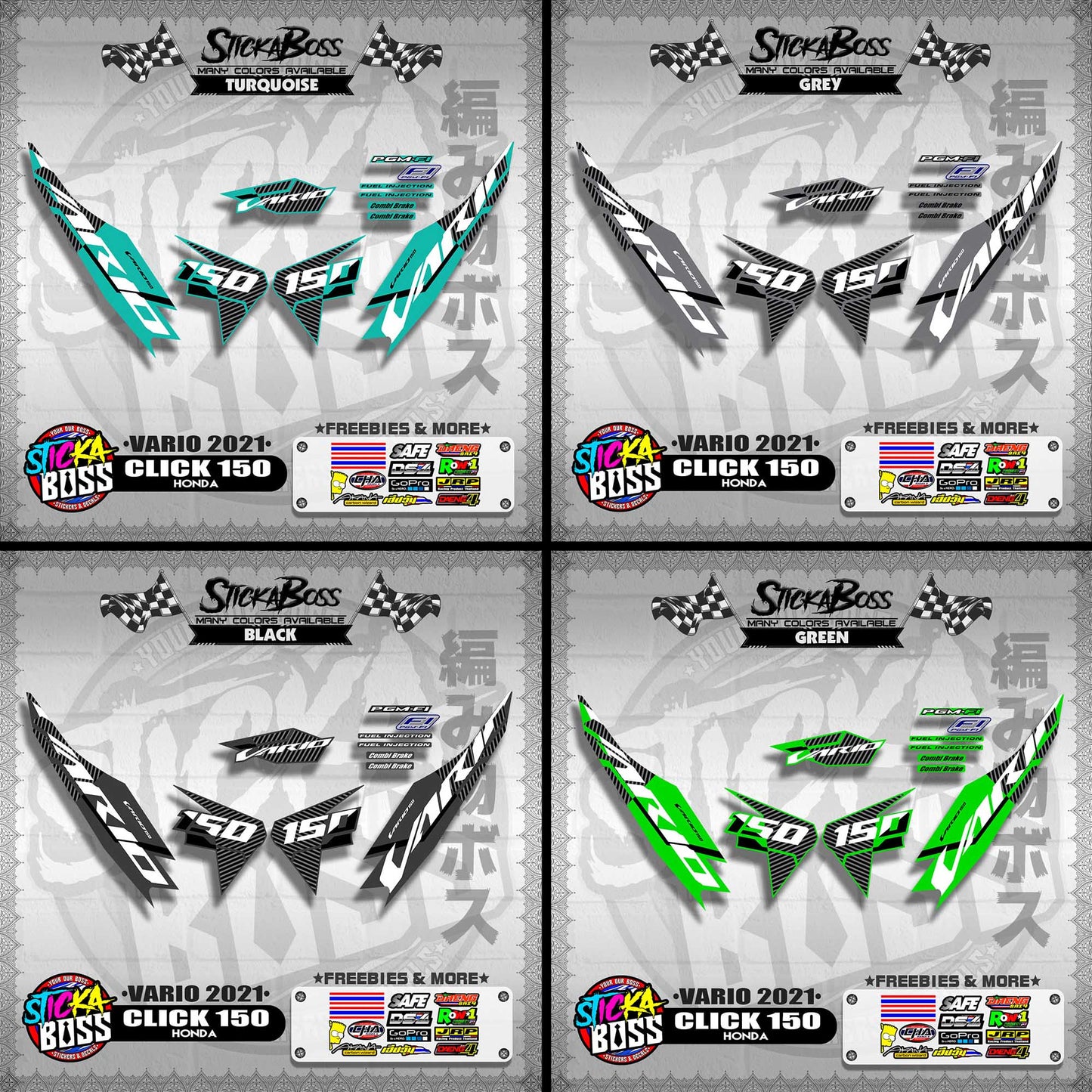 CLICK 150 V2 DECALS ( VARIO 2021 )【WITH FREEBIES】