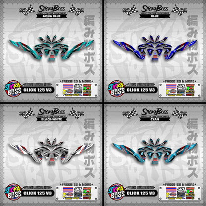 CLICK 125 V3 DECALS ( PETRONAS BARRACUDA EDITION )【WITH FREEBIES】