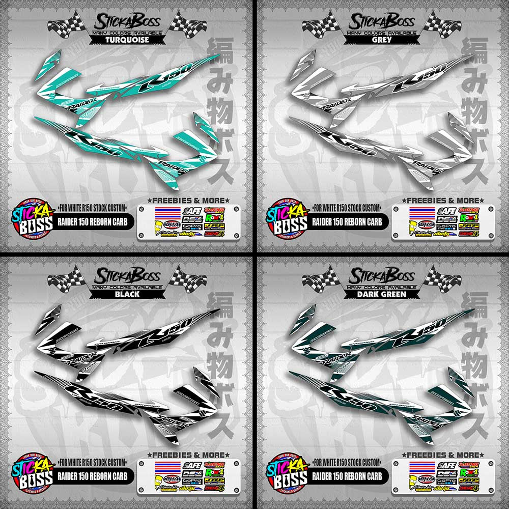 RAIDER 150 REBORN CARB DECALS ( FOR WHITE R150 STOCK CUSTOM )【WITH FREEBIES】
