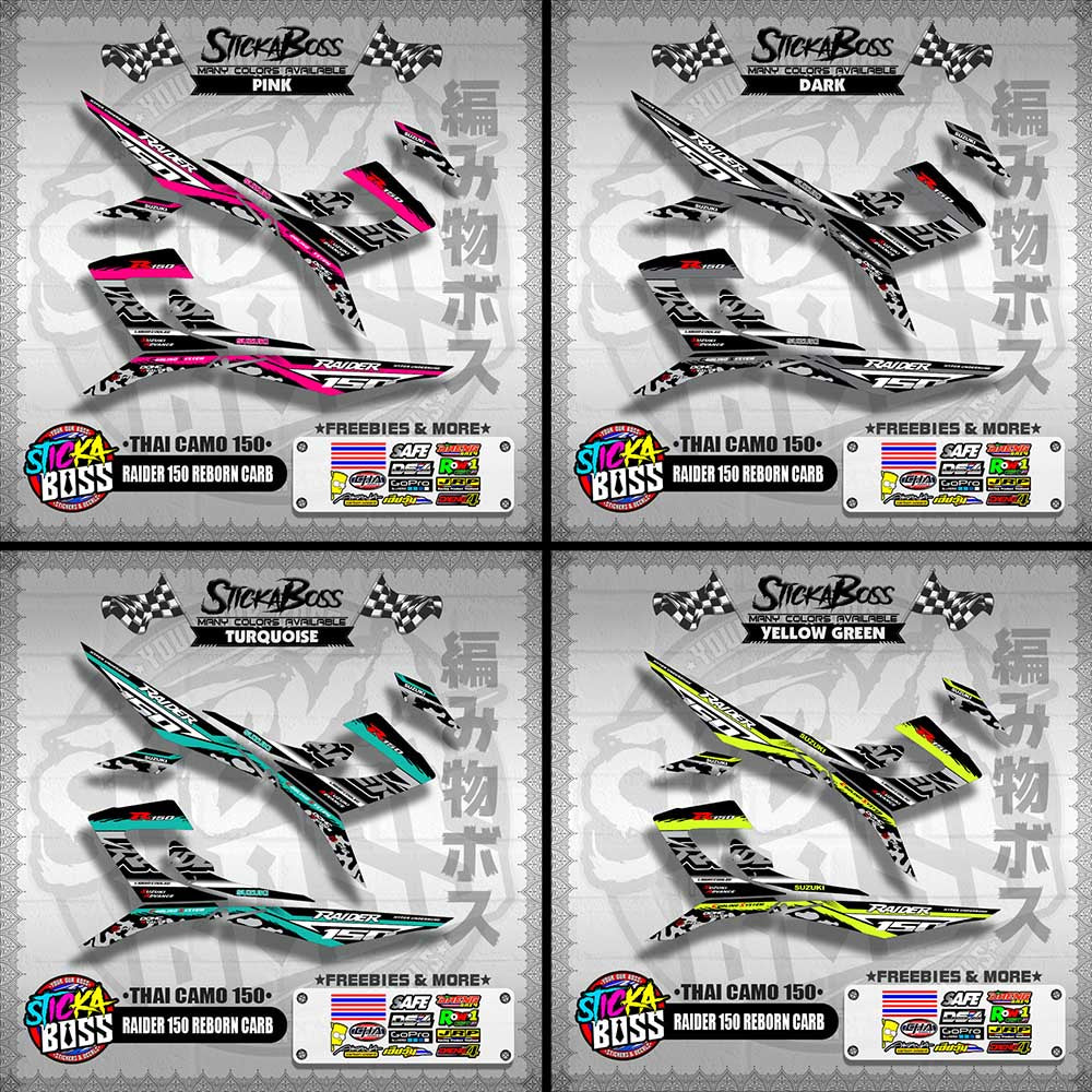 RAIDER 150 REBORN CARB DECALS ( THAI CAMO 150 )【WITH FREEBIES】