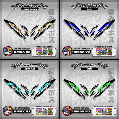 NMAX V2 INDO STICKER DECALS ( 2025 WIDE STRIPPING 005 )【WITH FREEBIES】