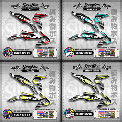 CLICK 125 V3 DECALS ( MALAYSIAN VARIO METALLIC )【WITH FREEBIES】