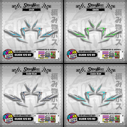 CLICK 125 V2 DECALS ( FOR WHITE MINIMALIST SHARP )【WITH FREEBIES】