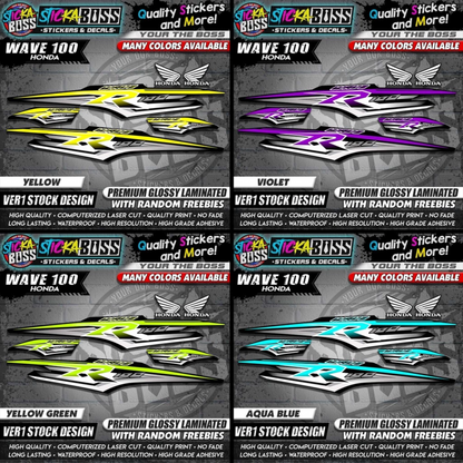 HONDA WAVE 100 R DECALS (Ver1 Stock Design)【WITH FREEBIES】