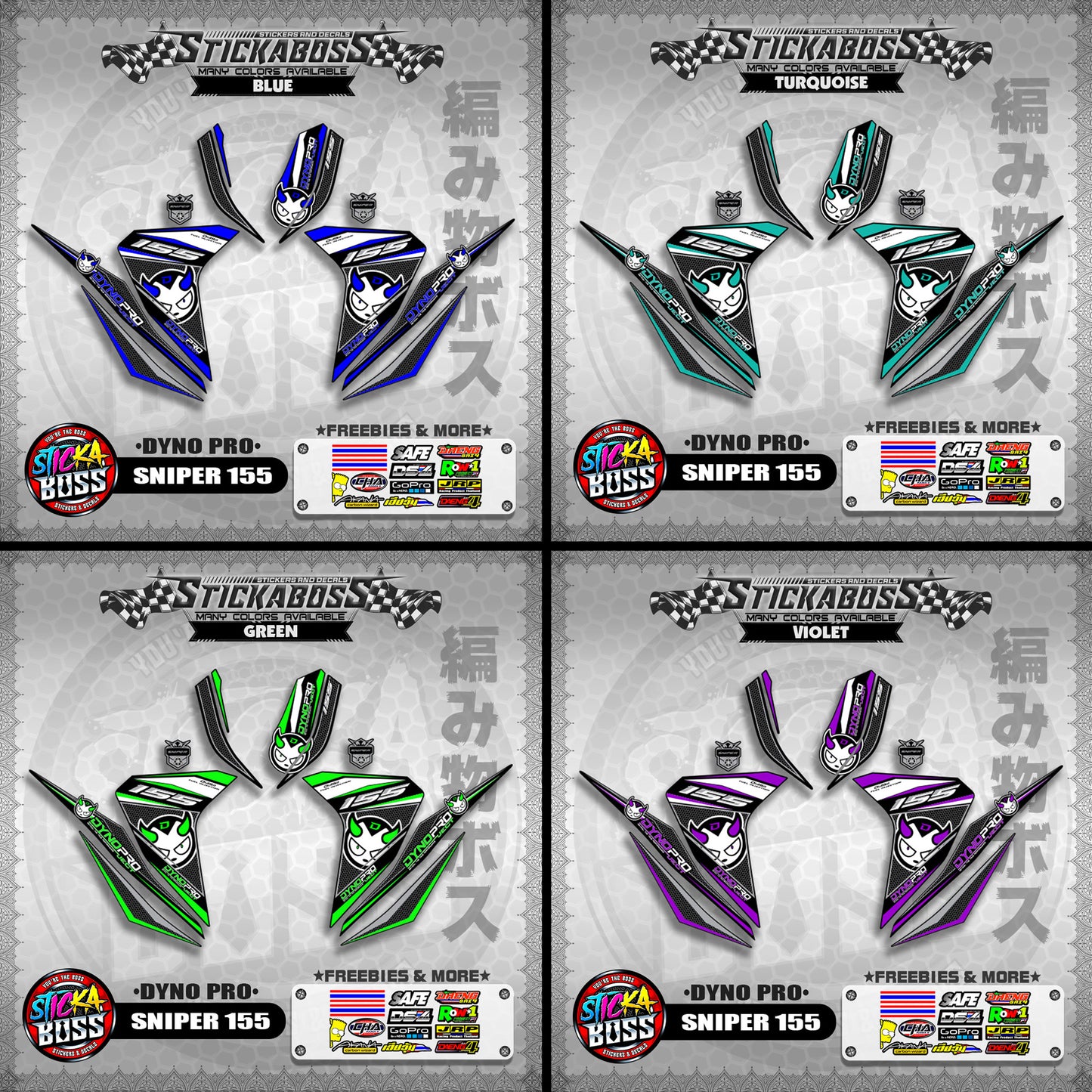 SNIPER 155 STICKER DECALS ( DYNO PRO )【WITH FREEBIES】