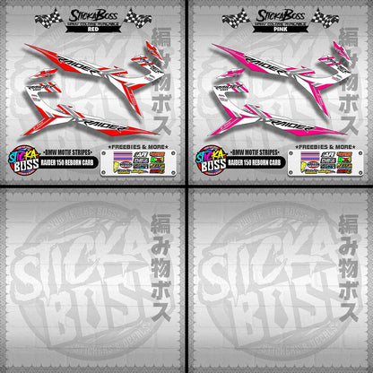 RAIDER 150 REBORN CARB DECALS ( BMW MOTIF STRIPES )【WITH FREEBIES】