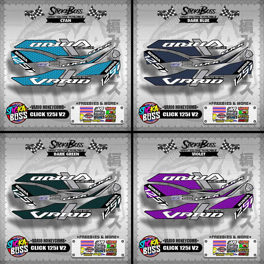 CLICK 125i V2 DECALS ( VARIO HONEYCOMB )【WITH FREEBIES】