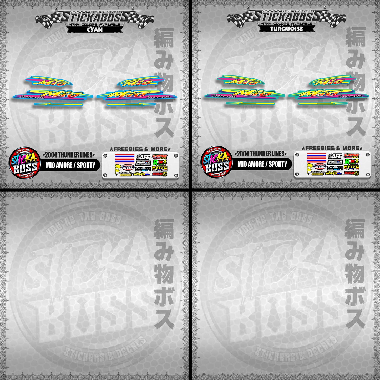 MIO AMORE / SPORTY STICKER DECALS ( 2004 THUNDER LINES )【WITH FREEBIES】