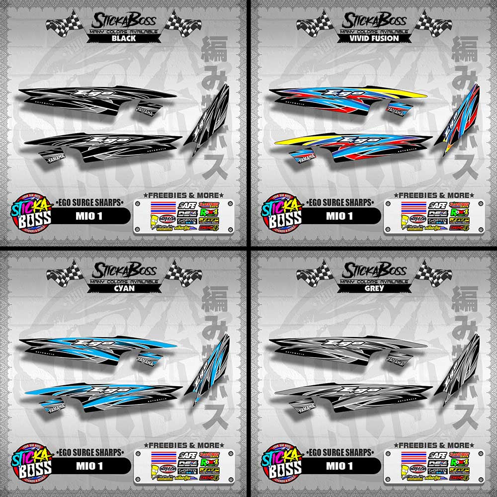 MIO 1 DECALS ( EGO SURGE SHARPS ) [ PREMIUM GLOSSY LAMINATED ]【WITH FREEBIES】