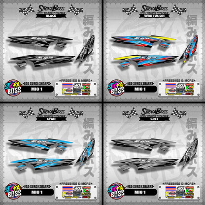 MIO 1 DECALS ( EGO SURGE SHARPS ) [ PREMIUM GLOSSY LAMINATED ]【WITH FREEBIES】