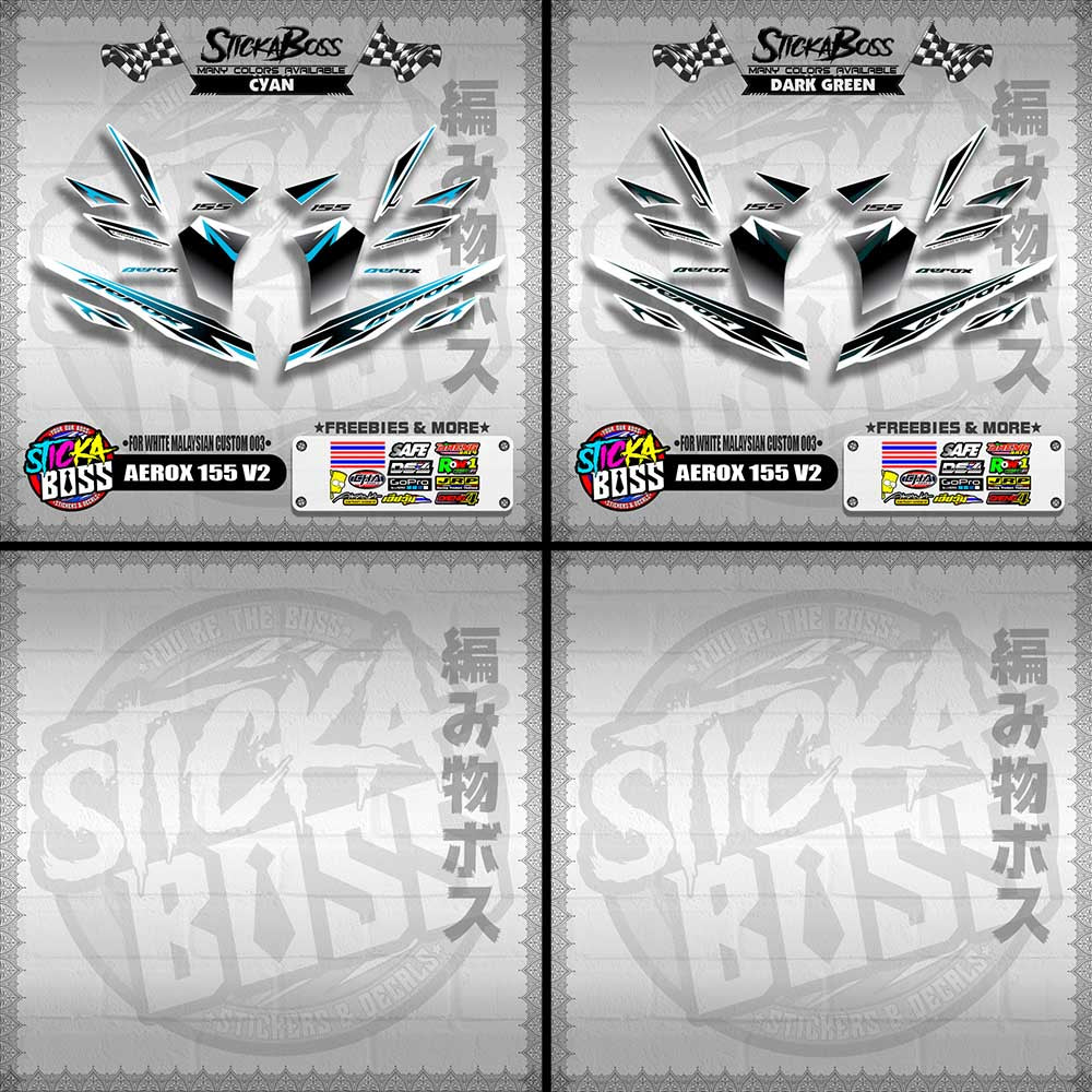 AEROX 155 V2 DECALS ( FOR WHITE MALAYSIAN CUSTOM 003 )【WITH FREEBIES】