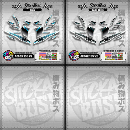 AEROX 155 V2 DECALS ( FOR WHITE MALAYSIAN CUSTOM 003 )【WITH FREEBIES】