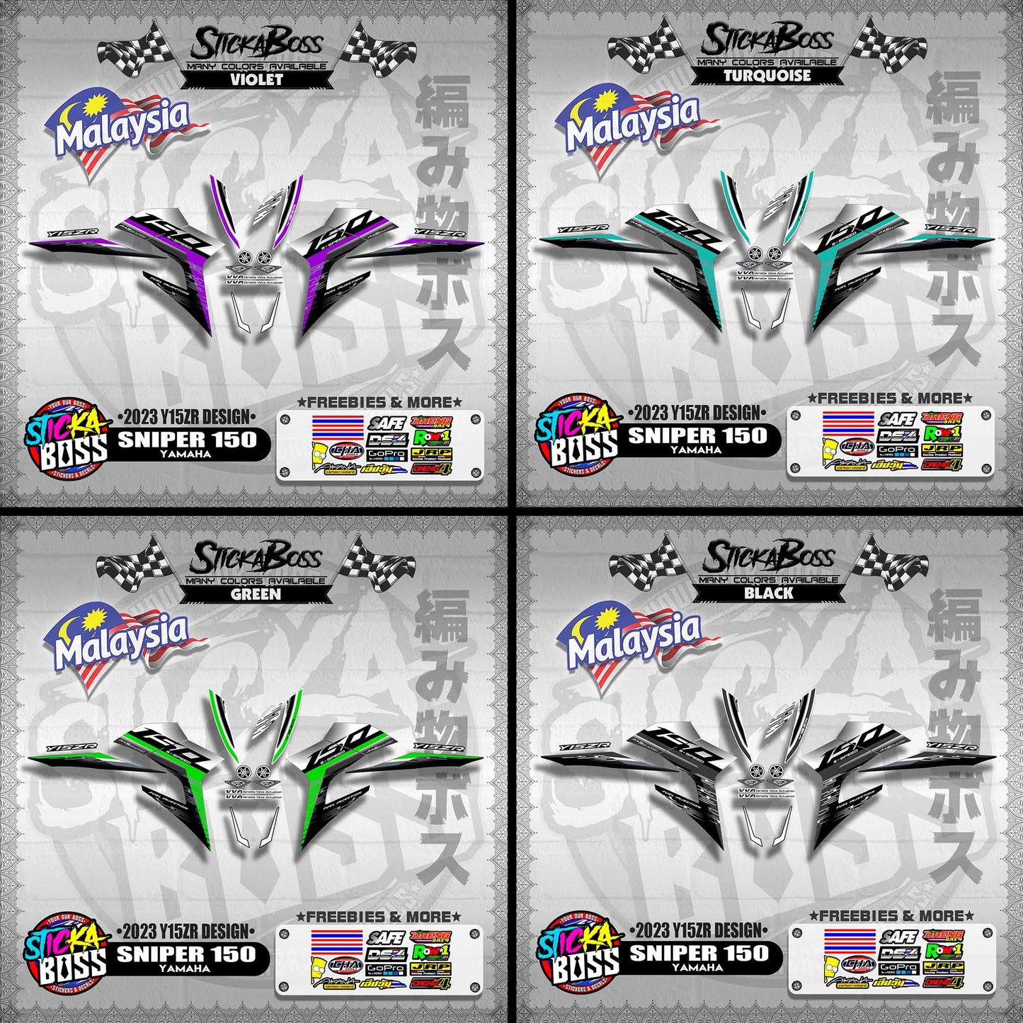 SNIPER 150 DECALS ( 2023 Y15ZR DESIGN )【WITH FREEBIES】