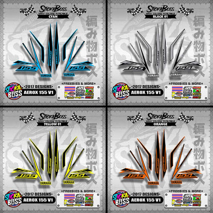 AEROX 155 V1 STOCK DECALS ( 2017 DESIGNS ) 【WITH FREEBIES】
