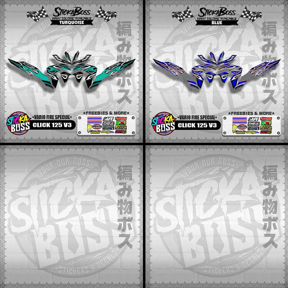 CLICK 125 V3 DECALS ( VARIO FIRE SPECIAL )【WITH FREEBIES】