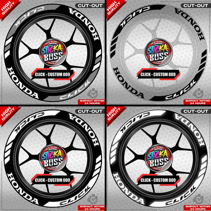 CLICK 125 / 150 / 160 MAG STICKER SET  ( 2 MAGS ) - CUSTOM 009 | VINYL WATERPROOF CUT-OUT DECALS