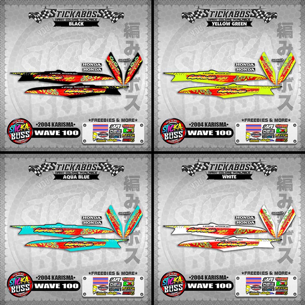 WAVE 100 STICKER DECALS ( 2004 KARISMA )【WITH FREEBIES】
